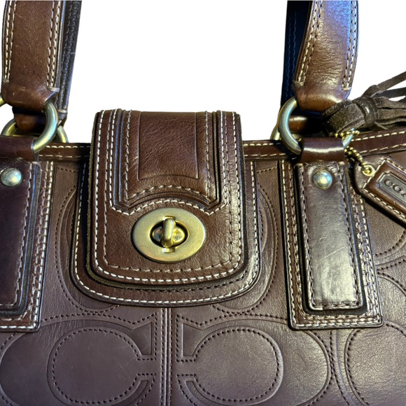 COPY - EUC COACH SIGNATURE EMBOSSED HAMILTON HANDBAG - Picture 13 of 13